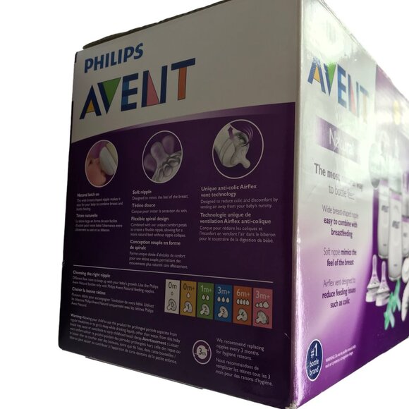 PHILIPS AVENT Natural Latch On Bottles, Set of 5 Bottles with Lids, Nipples - Picture 9 of 10